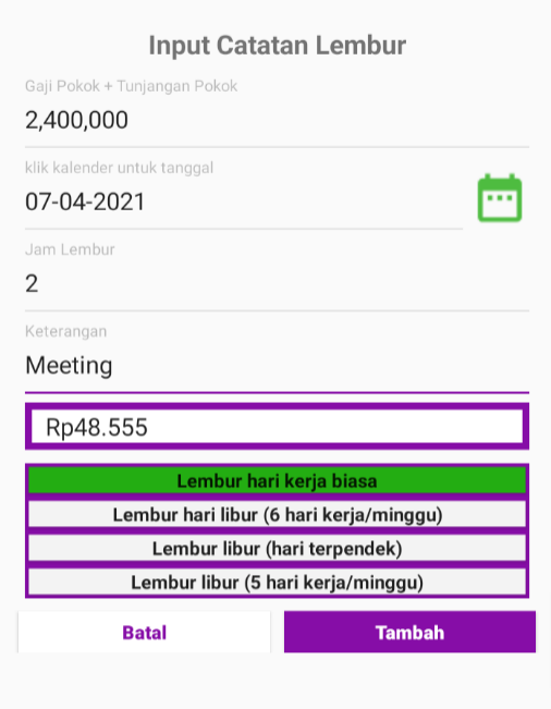 aplikasi kalkulator lembur