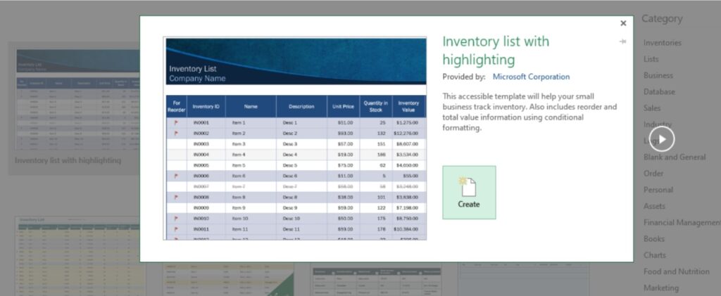 template excel 2