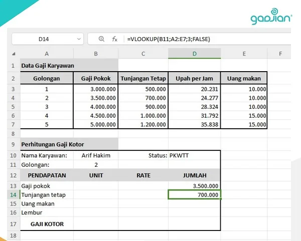 rumus excel hitung gaji