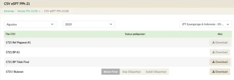 Fitur E SPT PPh 21 karyawan di aplikasi Gadjian