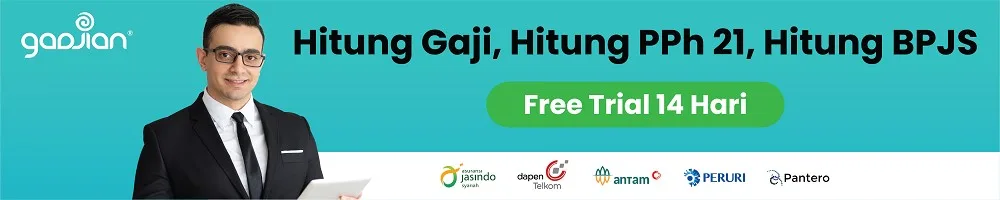 Banner Hitung gaji PPh 21 BPJS karyawan kontrak PKWT di aplikasi HRIS Gadjian