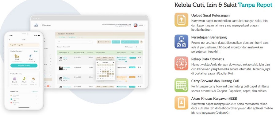 kelebihan dan kekurangan aplikasi software HRIS Gadjian vs kompetitor